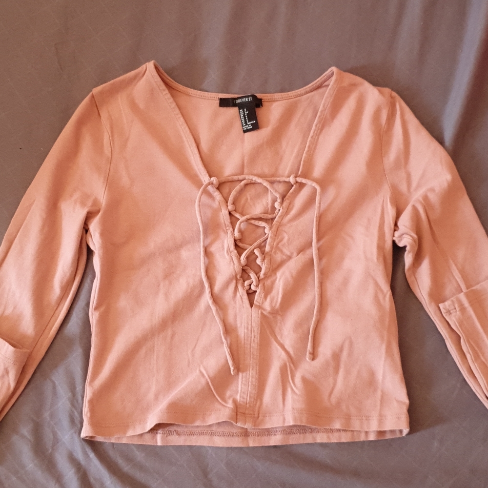 Forever 21- Tan Lace Crop Top